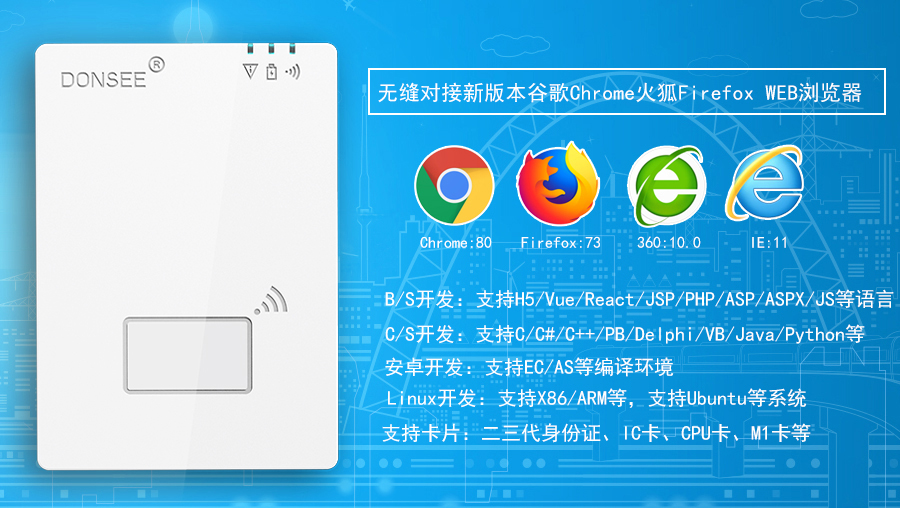 廣東東信智能科技有限公司EST-100GS網(wǎng)頁開發(fā)版身份證讀卡器